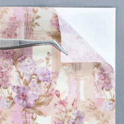Selbstklebende Stoffe, Vintage-Blumen, DIN A4, verschiedene Designs, 10 Stück