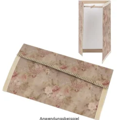 Selbstklebende Stoffe, Vintage-Blumen, DIN A4, verschiedene Designs, 10 Stück