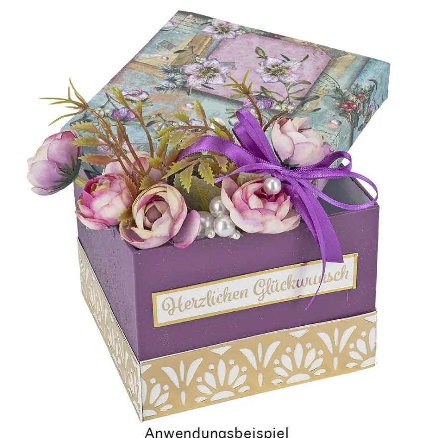 Selbstklebende Stoffe, Weihnachtsfloristik 1, DIN A4, verschiedene Designs, 10 Stück