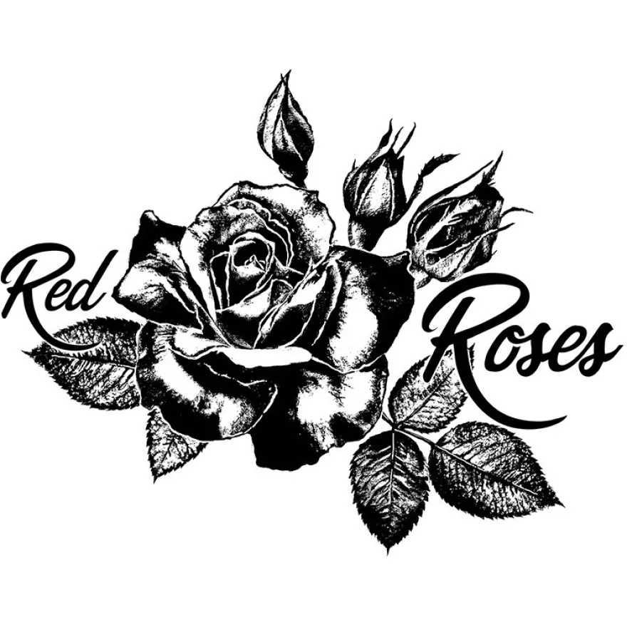 Siebdruckschablone Rose, 32,5cm x 22,5cm, selbstklebend, inkl. Rakel