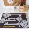 Silhouetten-Laser-Schablone, 26cm & 36cm, Schlüssel, 4 Stück
