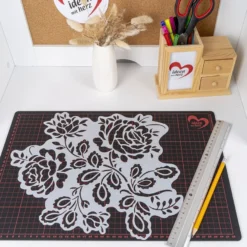 Silhouetten-Laser-Schablone, 33cm x 29cm, Rose