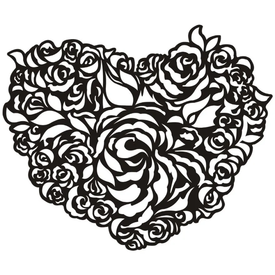 Silhouetten-Laser-Schablone, 22,5cm, Rosenherz
