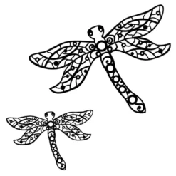 Silhouetten-Laser-Schablone, 27,9cm x 19,5cm & 16,9cm x 11,8cm, Libellen