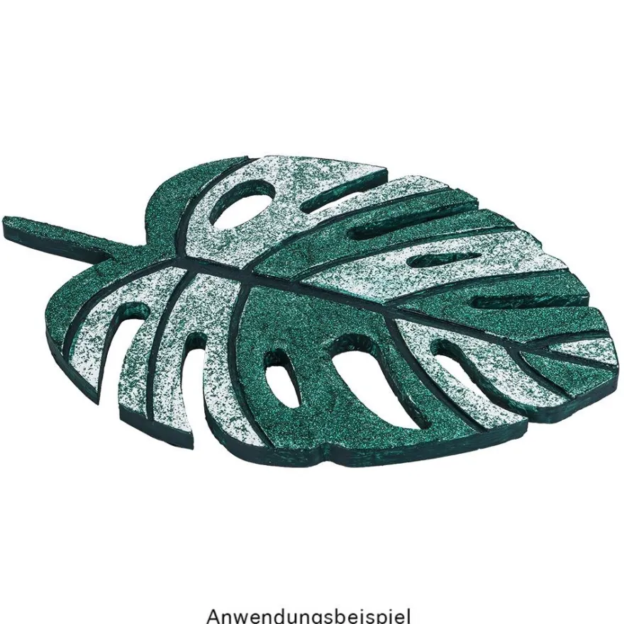 Silikonform, Blatt Monstera, 24,7cm x 17,2cm x 1cm, transluzent, lebensmittelecht
