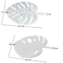 Silikonform, Blatt Monstera, 24,7cm x 17,2cm x 1cm, transluzent, lebensmittelecht