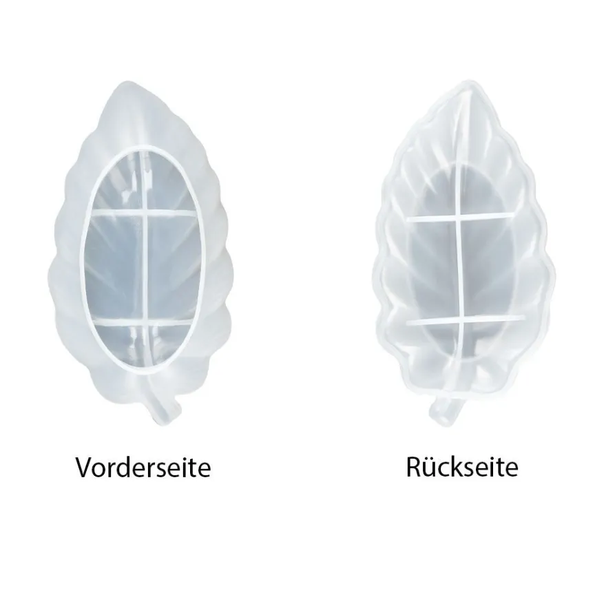 Silikonform, Blattschale 2, 18,8cm x 10cm x 3,4cm, transluzent, lebensmittelecht