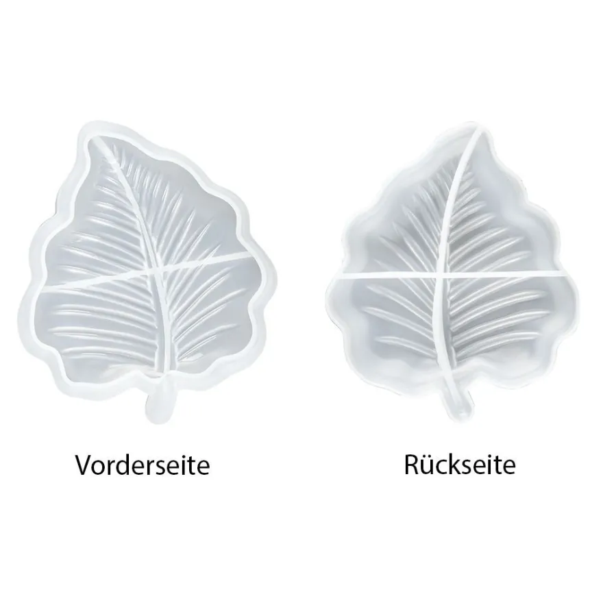 Silikonform, Blattschale 1, 16,7cm x 13,9cm x 3cm, transluzent, lebensmittelecht