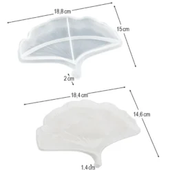 Silikonform, Blattschale 3, 18,8cm x 15cm x 2cm, transluzent, lebensmittelecht