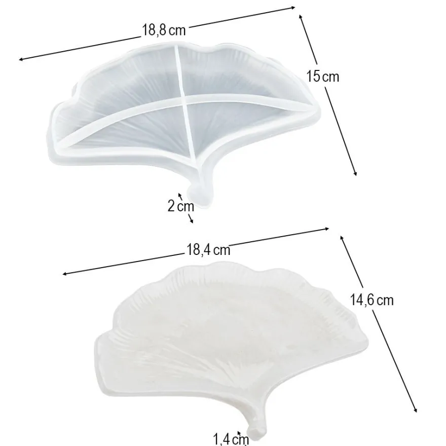 Silikonform, Blattschale 3, 18,8cm x 15cm x 2cm, transluzent, lebensmittelecht