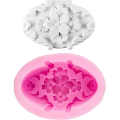 Silikon-Form, Blüten-Ornament, 7,6cm x 5,3cm