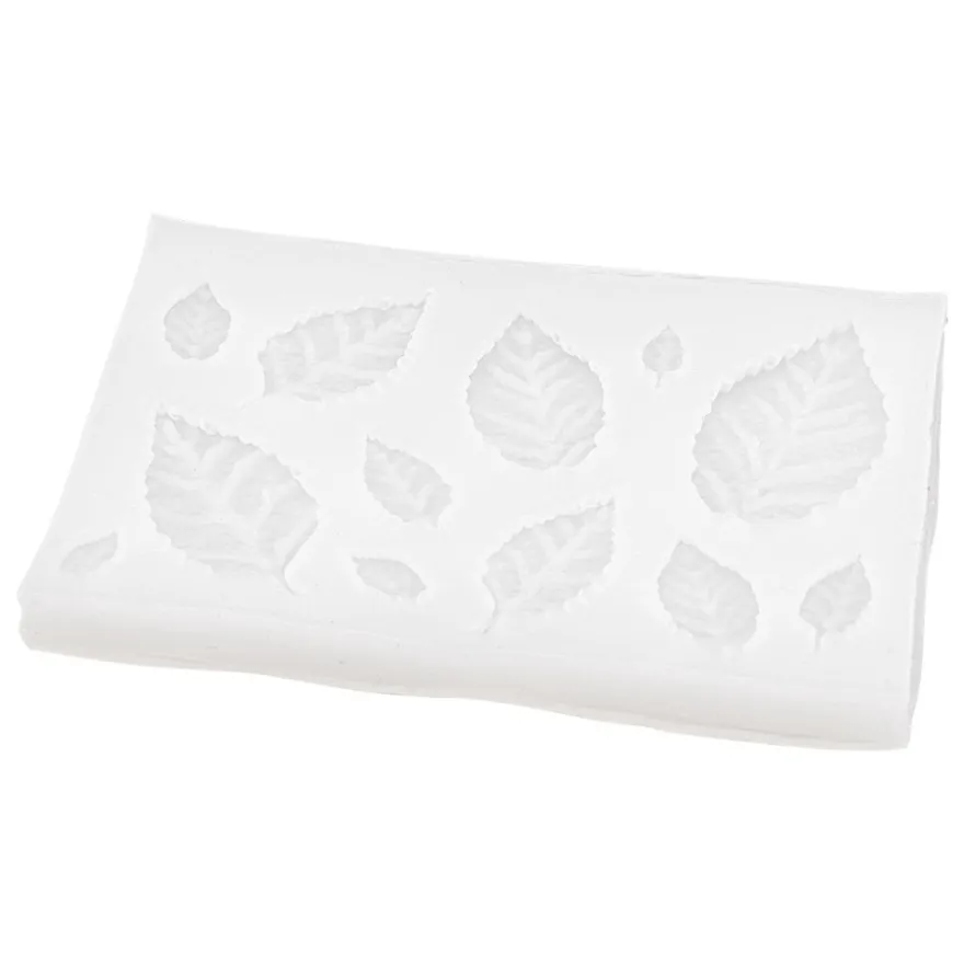 Silikonform, Blätter 1, 9,8cm x 0,5cm x 6,3cm, 12 Designs