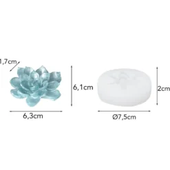 Silikonform Blume 3, Größe fertiges Objekt: 6,1cm x 6,3cm x 1,7cm