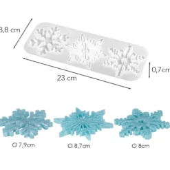 Silikonform Eiskristalle 1, 3 verschiedene Formen