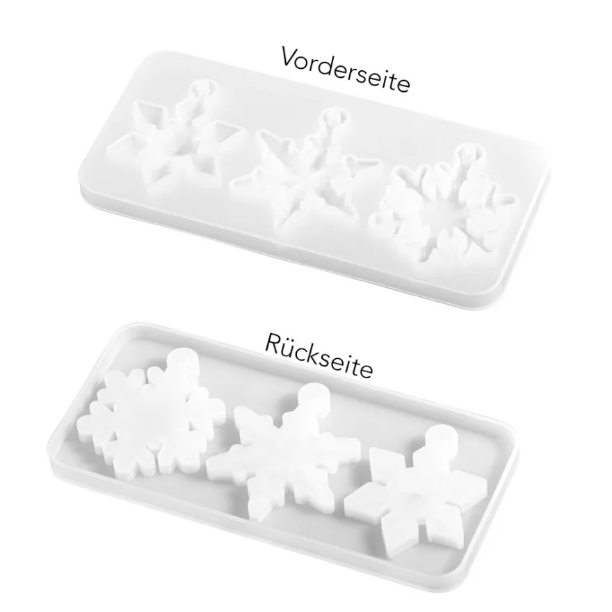 Silikonform Eiskristalle 2, 3 verschiedene Formen