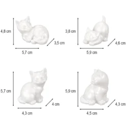 Silikonformen, Katzen, verschiedene Größen, transluzent, 4 Stück
