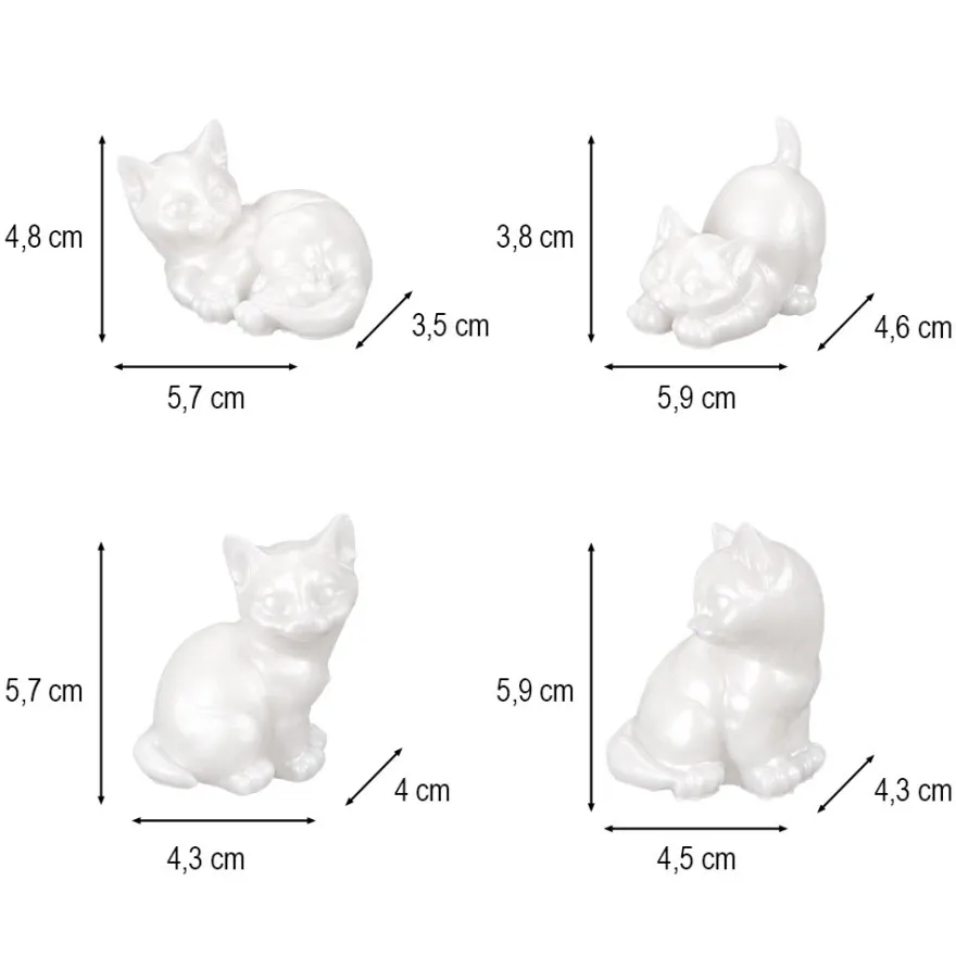 Silikonformen, Katzen, verschiedene Größen, transluzent, 4 Stück