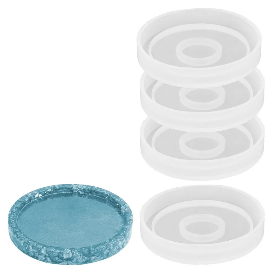 Silikonformen Untersetzer, Größe Untersetzer: Ø 8cm, 0,9cm hoch, 4 Stück