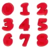 Silikonformen, Zahlen, 0 bis 8, 12,4cm - 17,5cm, 4,5cm hoch, 9 Stück