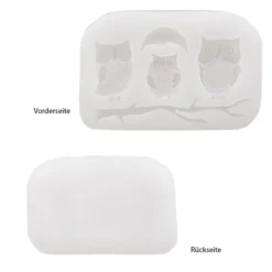 Silikonform Eulen, 10cm x 1cm x 6,8cm, 5 Designs