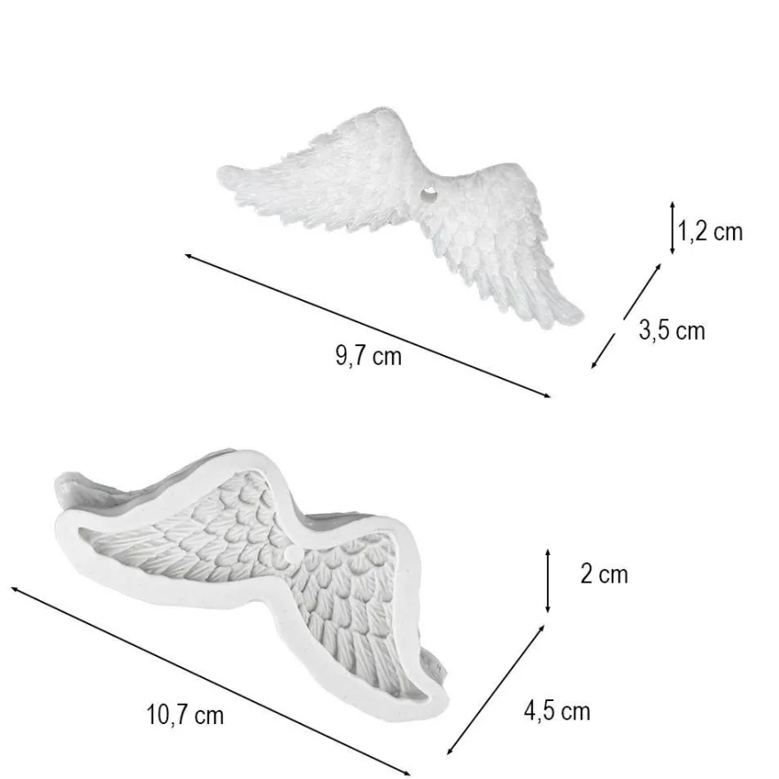 Silikonform, Flügel, 10,7cm x 4,5cm x 2cm, transluzent
