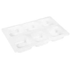 Silikonform für 6 Quadrate in der Größe 5,4cm x 5,4cm x 2,7cm, mit abgeschrägter Kante