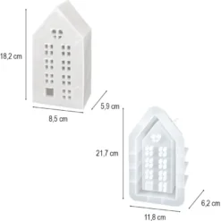 Silikonform, Haus stehend, groß, 11,8cm x 21,7cm x 6,2cm, transluzent, lebensmittelecht