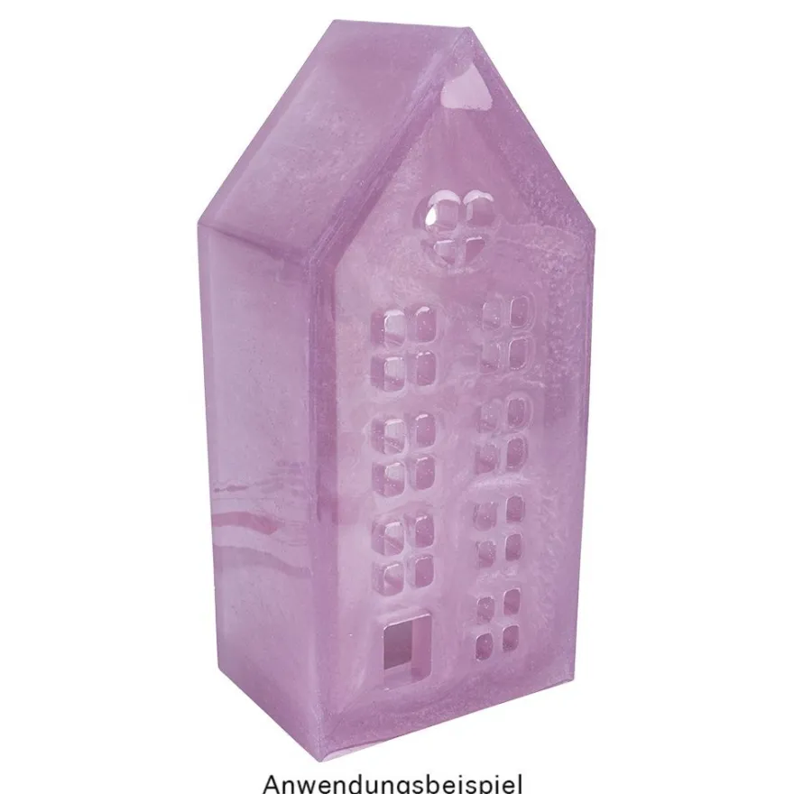 Silikonform, Haus stehend, groß, 11,8cm x 21,7cm x 6,2cm, transluzent, lebensmittelecht