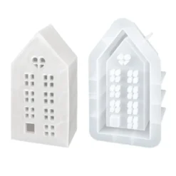 Silikonform, Haus stehend, groß, 11,8cm x 21,7cm x 6,2cm, transluzent, lebensmittelecht