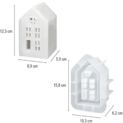 Silikonform, Haus stehend, klein, 10,3cm x 15,8cm x 6,2cm, transluzent, lebensmittelecht