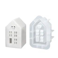 Silikonform, Haus stehend, klein, 10,3cm x 15,8cm x 6,2cm, transluzent, lebensmittelecht