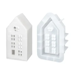 Silikonform, Haus stehend, mittel, 10,7cm x 19,1cm x 6,2cm, transluzent, lebensmittelecht