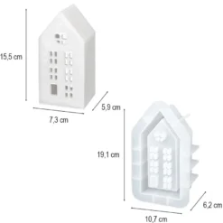 Silikonform, Haus stehend, mittel, 10,7cm x 19,1cm x 6,2cm, transluzent, lebensmittelecht
