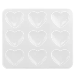 Silikonform, Herzen 3, 20,1cm x 1cm x 17,5cm, 9 Herzen, lebensmittelecht