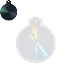 Silikonform, Holografie-Effekt, Weihnachtskugel, 6,8cm x 6,8cm x 0,8cm, lebensmittelecht