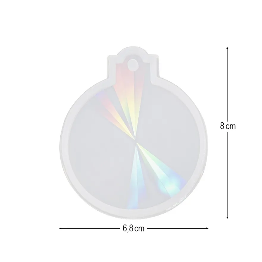 Silikonform, Holografie-Effekt, Weihnachtskugel, 6,8cm x 6,8cm x 0,8cm, lebensmittelecht