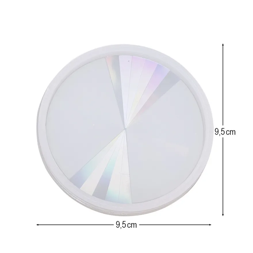 Silikonform, Holografie-Effekt, Kreis, Ø9,5cm, 1cm hoch, lebensmittelecht