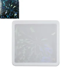 Silikonform, Holografie-Effekt, Quadrat, 9,6cm x 9,6cm x 1cm, lebensmittelecht