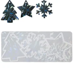 Silikonform, Holografie-Effekt, Tanne, Eiskristall, Stern, 18,6cm x 8,2cm x 0,7cm, lebensmittelecht