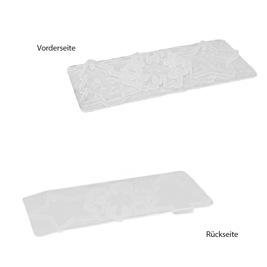 Silikonform, Holografie-Effekt, Tanne, Eiskristall, Stern, 18,6cm x 8,2cm x 0,7cm, lebensmittelecht