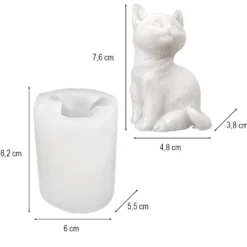 Silikonform, Katze 4, 6cm x 5,5cm x 8,2cm, transluzent