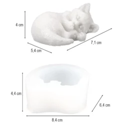 Silikonform, Katze 2, 8,4cm x 6,4cm x 4,4cm, transluzent