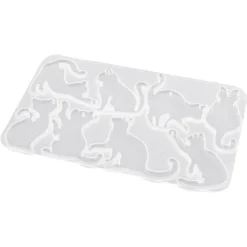 Silikonform, Katzen 1, 13,9cm x 0,4cm x 9,1cm, 8 Designs, lebensmittelecht