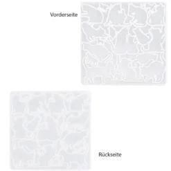 Silikonform, Katzen 2, 18,7cm x 0,6cm x 19,2cm, 19 Designs, lebensmittelecht