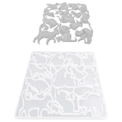 Silikonform, Katzen 2, 18,7cm x 0,6cm x 19,2cm, 19 Designs, lebensmittelecht