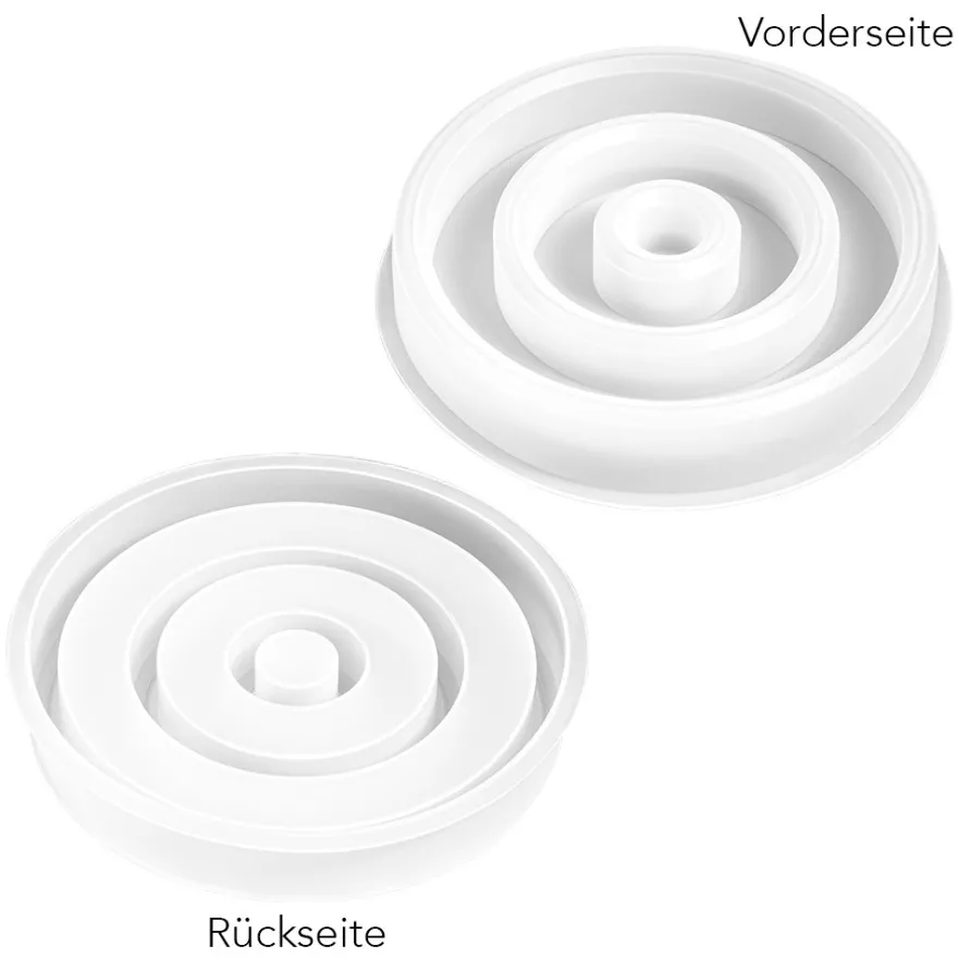 Silikonform Kerzenhalter Stabkerze, Größe Objekt: 2,4cm hoch, Ø 13,9cm