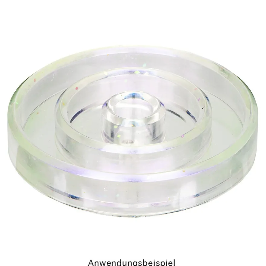 Silikonform Kerzenhalter Stabkerze, Größe Objekt: 2,4cm hoch, Ø 13,9cm