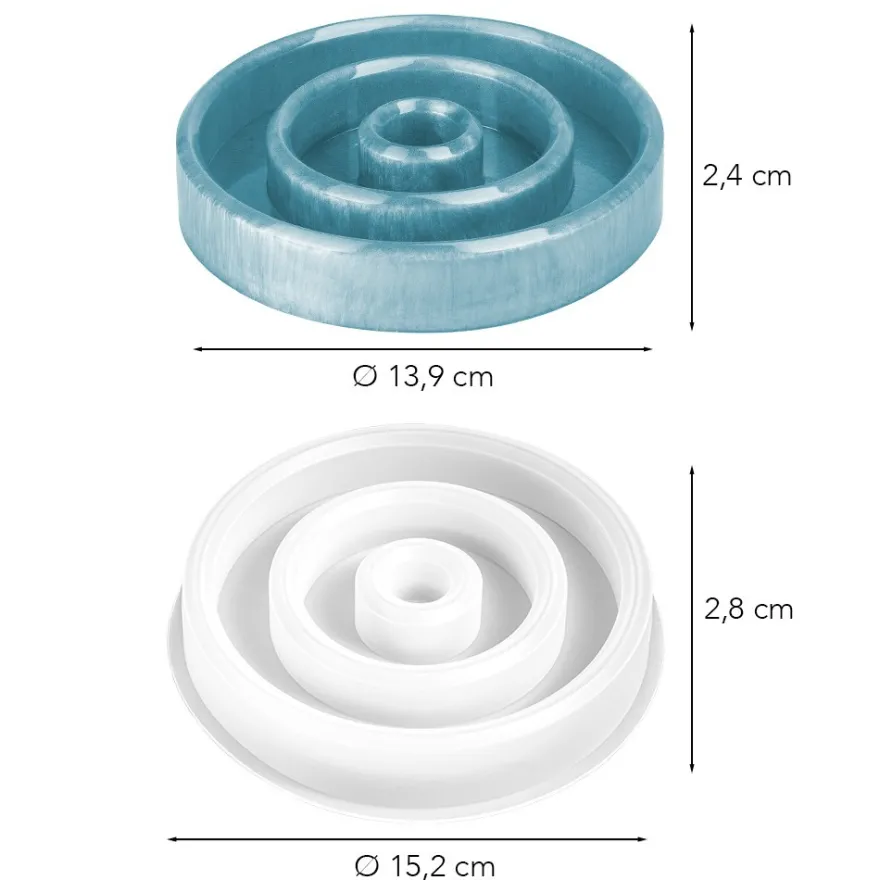 Silikonform Kerzenhalter Stabkerze, Größe Objekt: 2,4cm hoch, Ø 13,9cm
