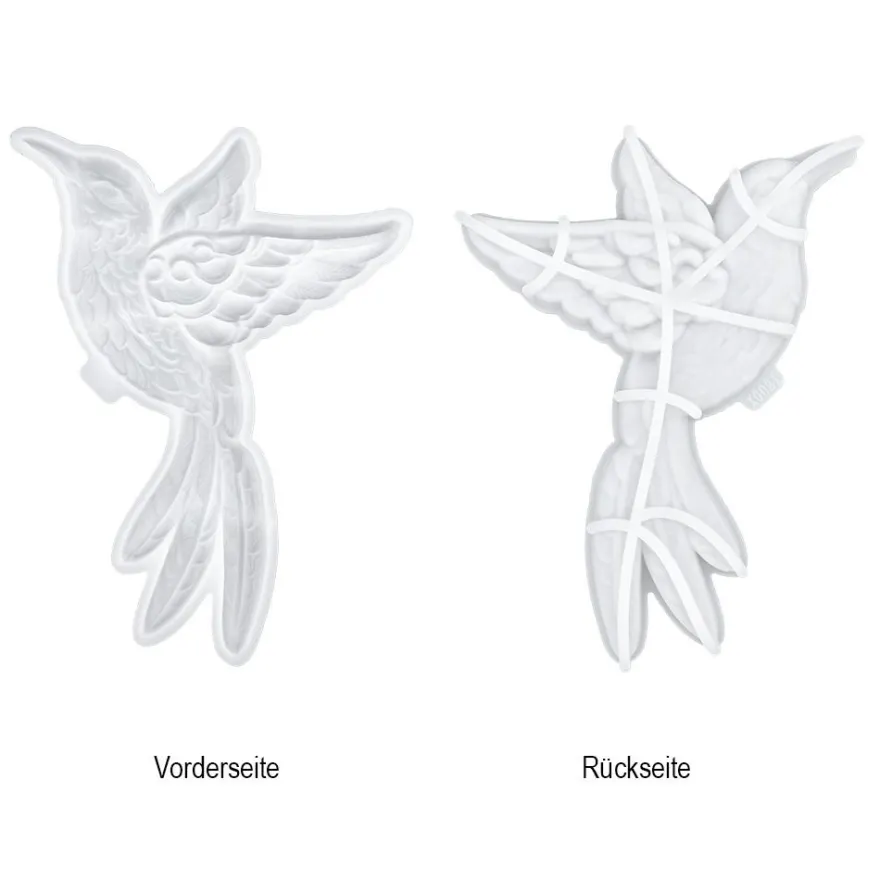 Silikonform, Kolibri 2, 23cm x 14,9cm x 1,6cm, transluzent, lebensmittelecht