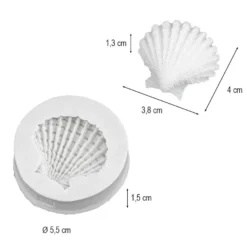 Silikonform, Muschel, Ø5,5cm, 1,5cm hoch, transluzent